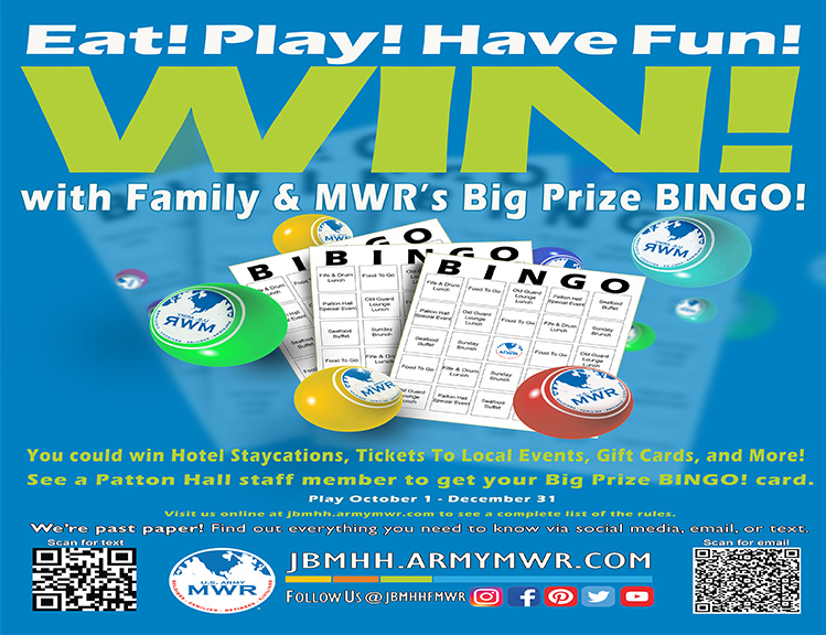 US Army MWR Big Prize BINGO!